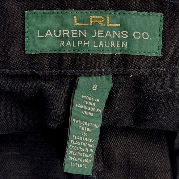 Lauren Ralph Lauren Jeans Size 8 Classic Straight Leg Black Stretch Denim - Picture 3 of 17